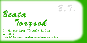 beata torzsok business card